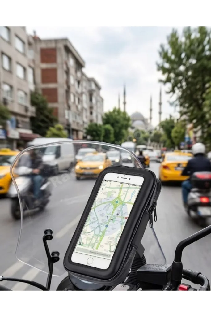 Su Geçirmez Motosiklet Telefon Tutucu Evrensel Gidon Montaj Navigasyon Standı