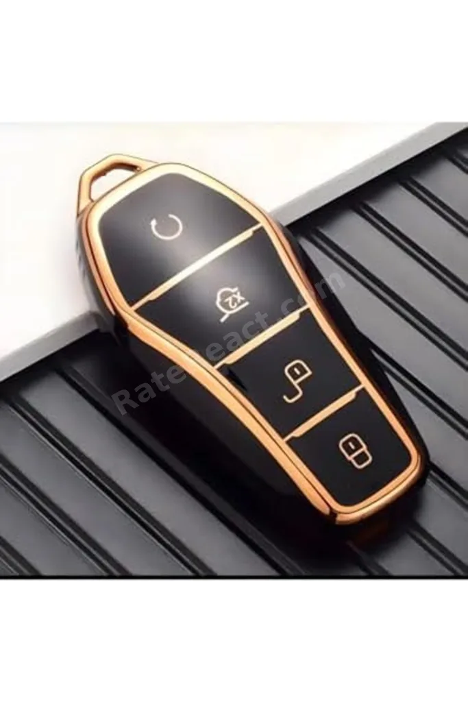 TTKTEKNOLOJİ AutoHan Keys BYD Atto 3 Seal U için Anahtar Kılıfı, Premium Siyah-Altın Kaplama, Koruyu
