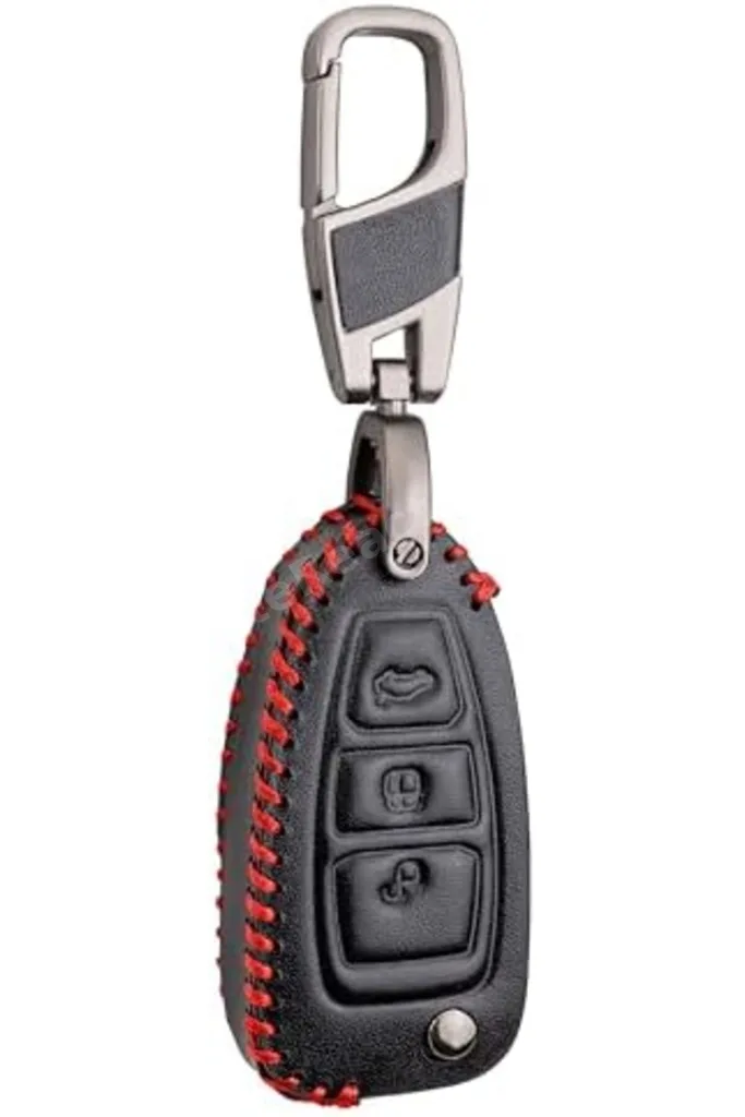 TTKTEKNOLOJİ Deri Anahtar Kılıfı (Fiesta, Focus, Mondeo, C Max, Kuga, Tourneo ile Uyumlu) TTKTEKNOLO