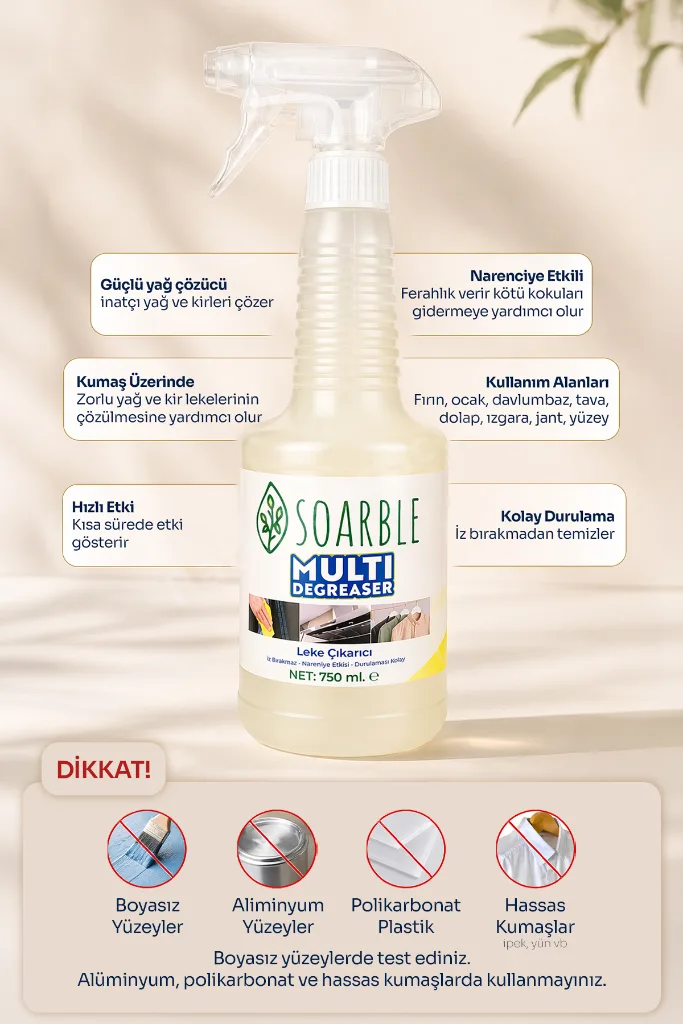 Yağ Çözücü Sprey 750 ml Multi Degreaser Narenciye Özlü Çok Amaçlı Temizleyici