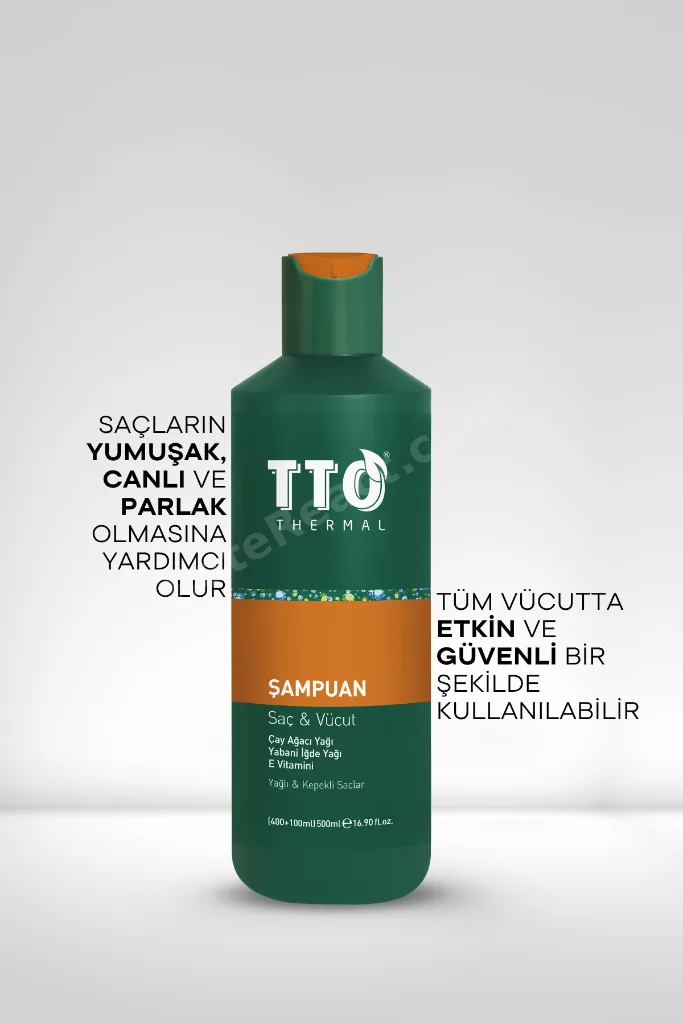 Thermal Saç ve Vücut Şampuanı 500 ml Yeşil Çay Ağacı Yağı Kepek Pullanma Karşıtı Şampuan