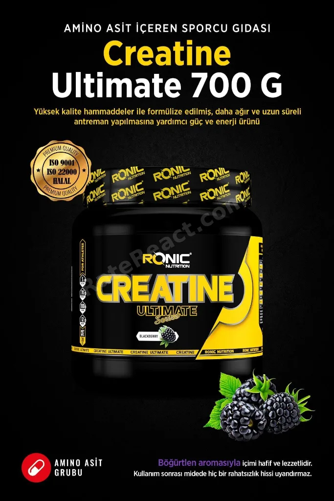 Creatine Ultimate 700 G (BÖĞÜRTLEN AROMALI) 2 Adet Hediye