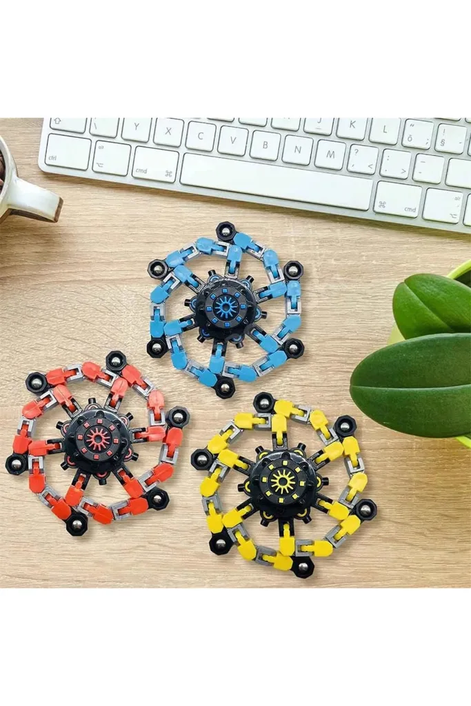 Fidget Spinners Dönüştürülebilir Zincir Çark Robot Oyuncak -1 adet stokta olan gönderilir