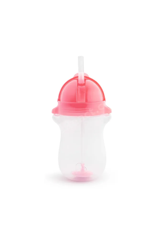 Tıklama Kilitli Uçlu Pipetli Alıştırma Bardağı, 12ay , 296ml, Pembe, 1 Adet