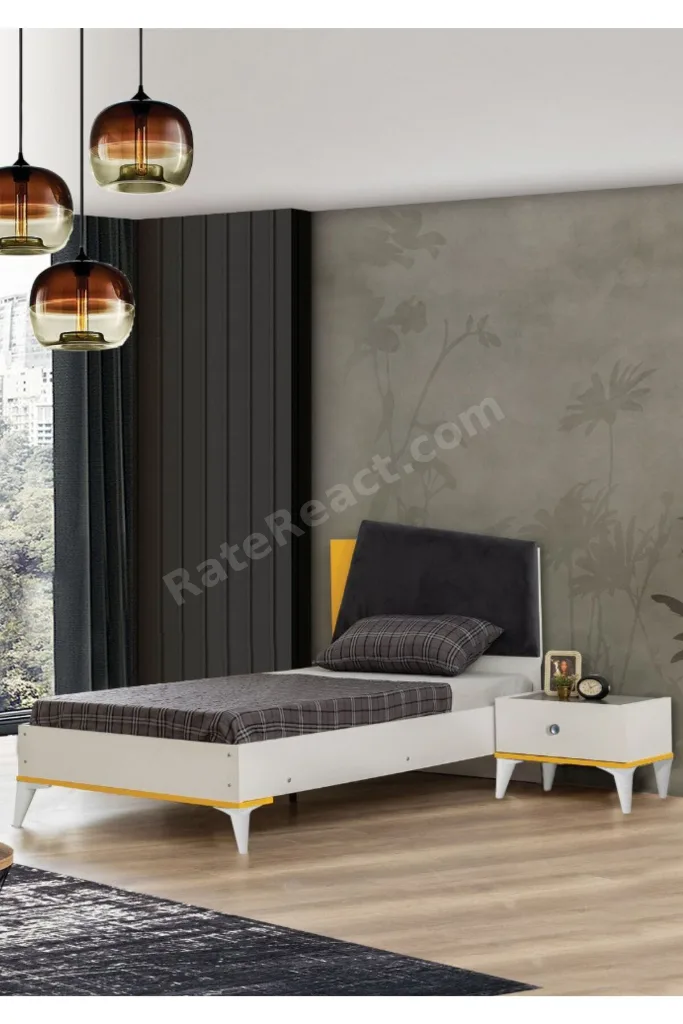Giallo Genç Odası - 3 Kapılı Dolap, Karyola, Komodin, Masa, Şifonyer