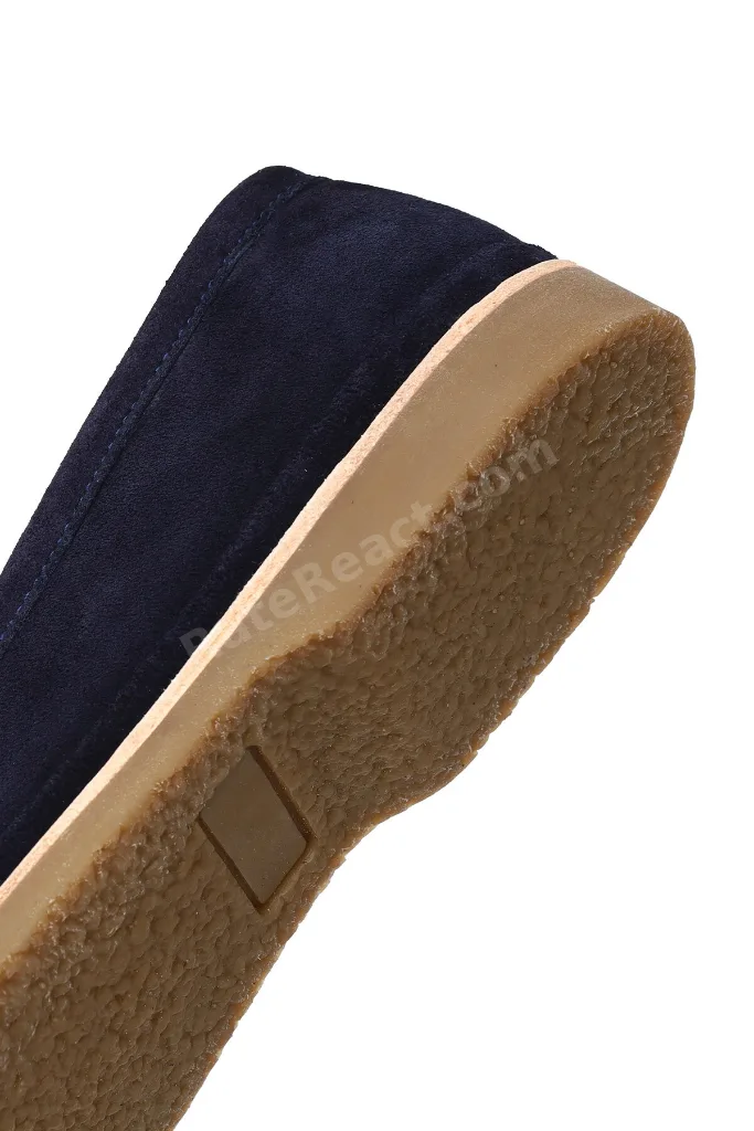 Erkek Lacivert Süet Deri Loafer 26SFD621610