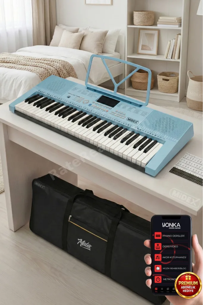 PS-2300BL 61 Tuşlu Org Seti Mavi Kaliteli Başlangıç İçin Uygun