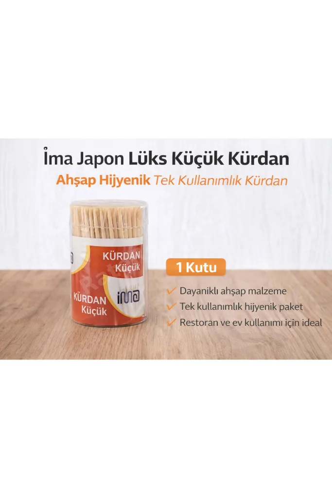 İma Japon Lüks Küçük Kürdan Ahşap Hijyenik Tek Kullanımlık Kürdan 1 Adet