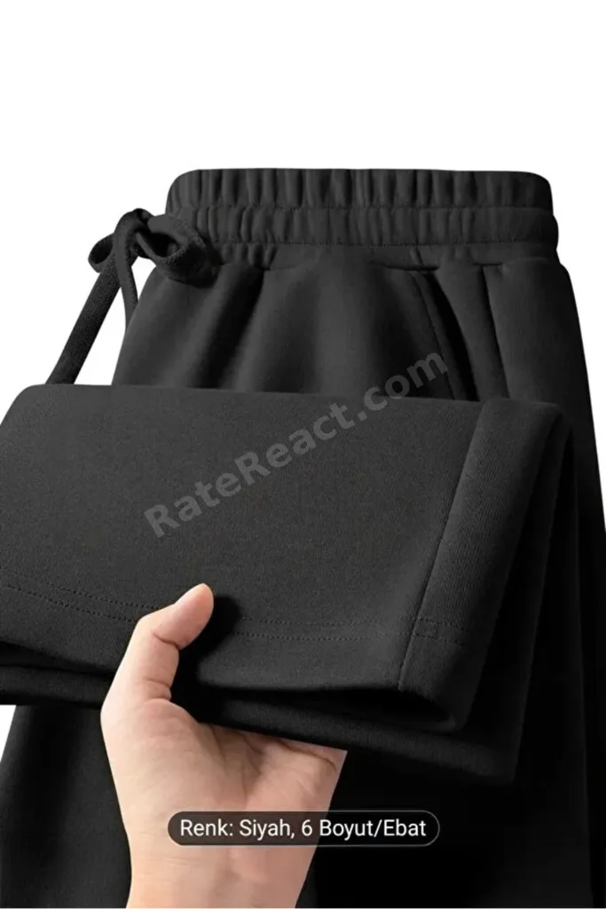 Kadın Bol Kesim Geniş Paça Oversize Siyah&Gri Pantolon Tarz Eşofman Altı