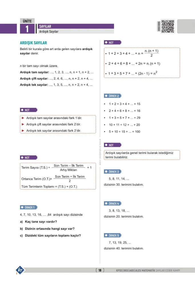 Gerçel Matematik KPSS DGS AGS ALES Sayılar Cebir İlk 15 Konuyu Fulle
