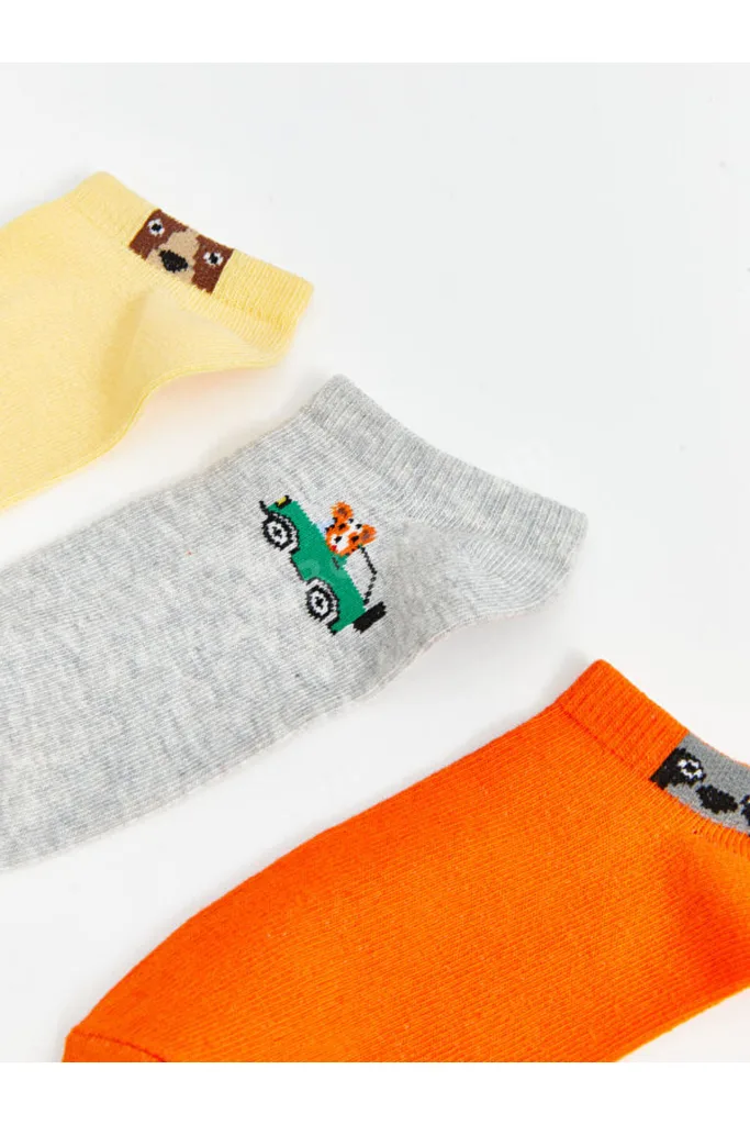 Timeless Clothing & Zamansız Seçimler İşlemeli Erkek Çocuk Patik Çorap 5'li
