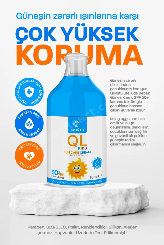 Ql Bebek Ve Yetişkin Güneş Kremi Seti 50+ Faktör 110 Ml Leke Karşıtı