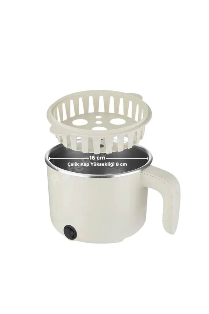 Mini Elektrikli Yemek Pişirici 1 Litre Buharlı Pişirme Tepsili Mutfak Tenceresi HBTKN-PRK4930