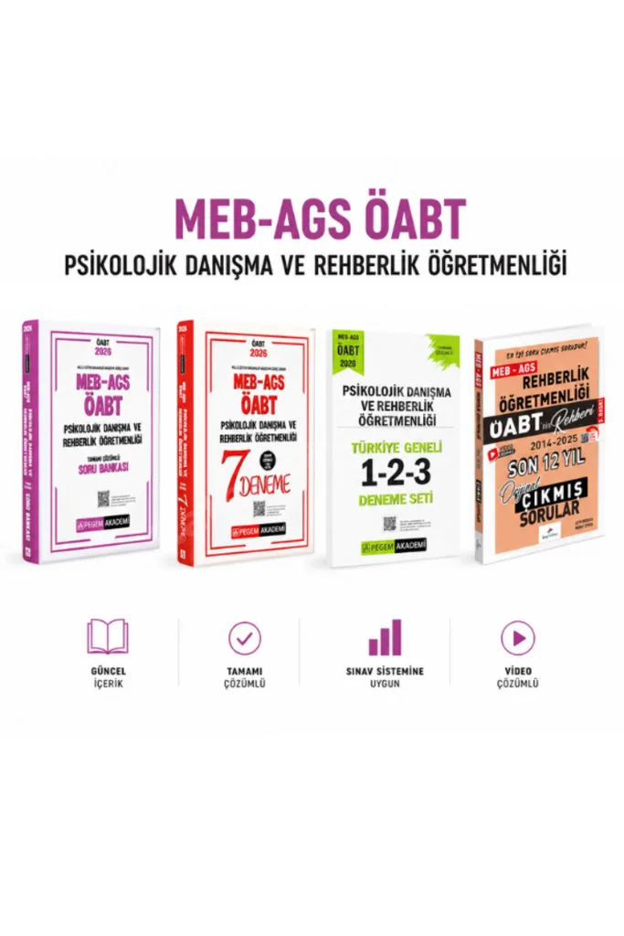Pegem 2026 ÖABT Psikolojik Danışma ve Rehberlik Soru Bankası & Deneme & Dizgi Kitap Rehberlik Öğretm