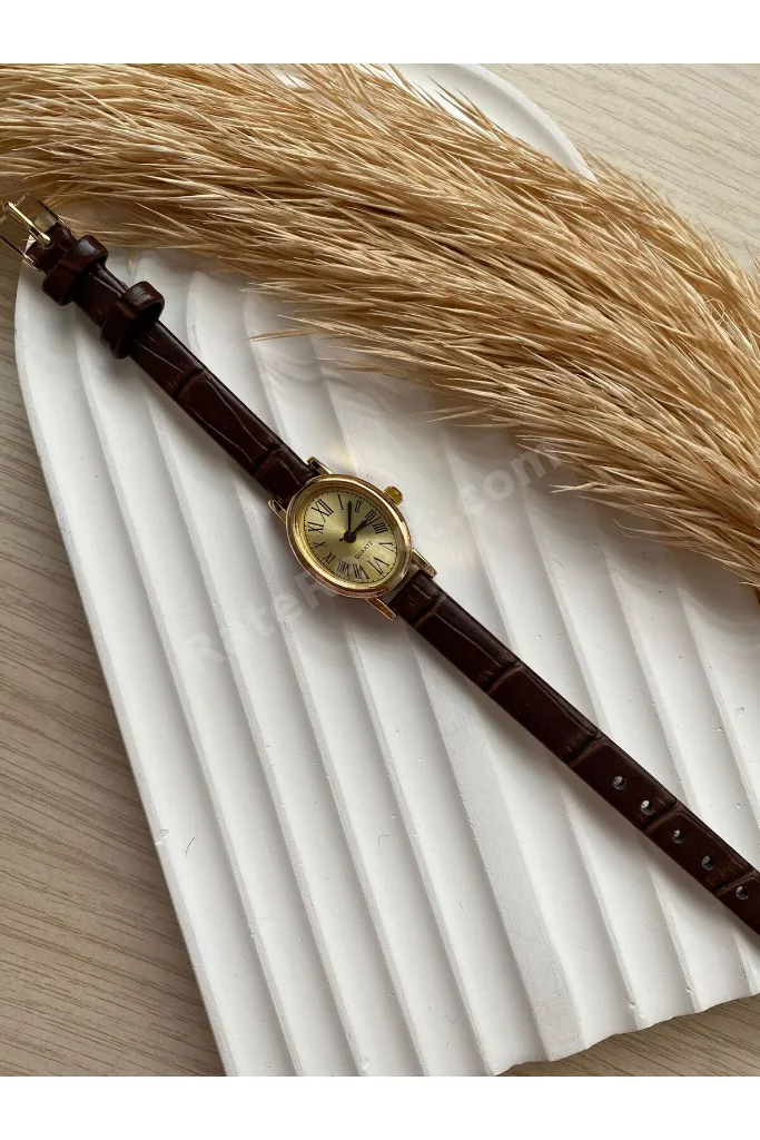 Öztel Vintage Minimalist Deri Kordon Vintage Kadın Kol Saati