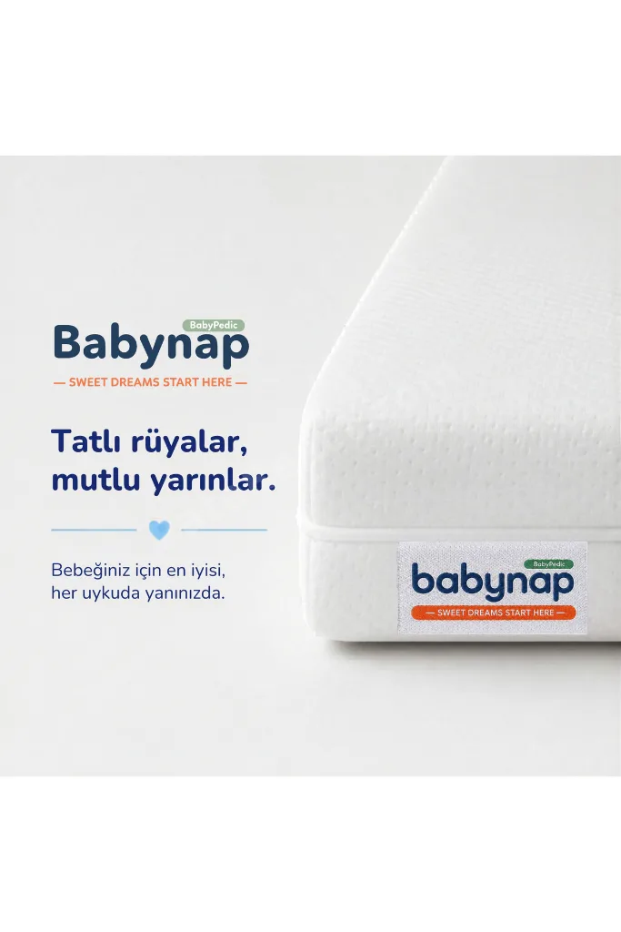 BabyPedic 70x130 Bebek Yatağı, Yıkanabilir Kılıf, İç Koruma, 10 cm