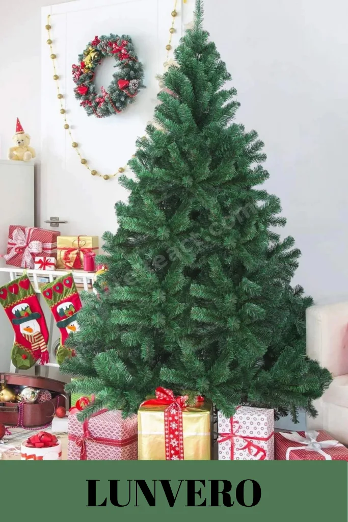 Premium Kutu Yılbaşı Çam Ağacı Süsleme Seti Renkli Işığı Yeni Yıl Süsleri Noel Paketi 150 cm 220 Dal