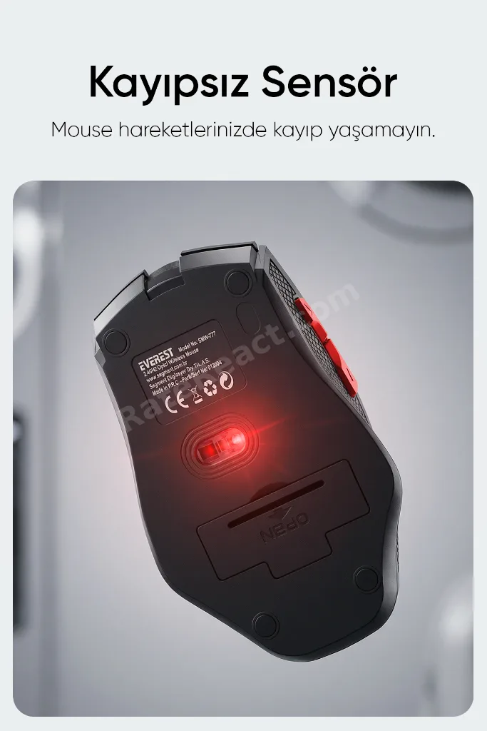 SMW-777 Kırmızı kablosuz 2,4Ghz optik mous