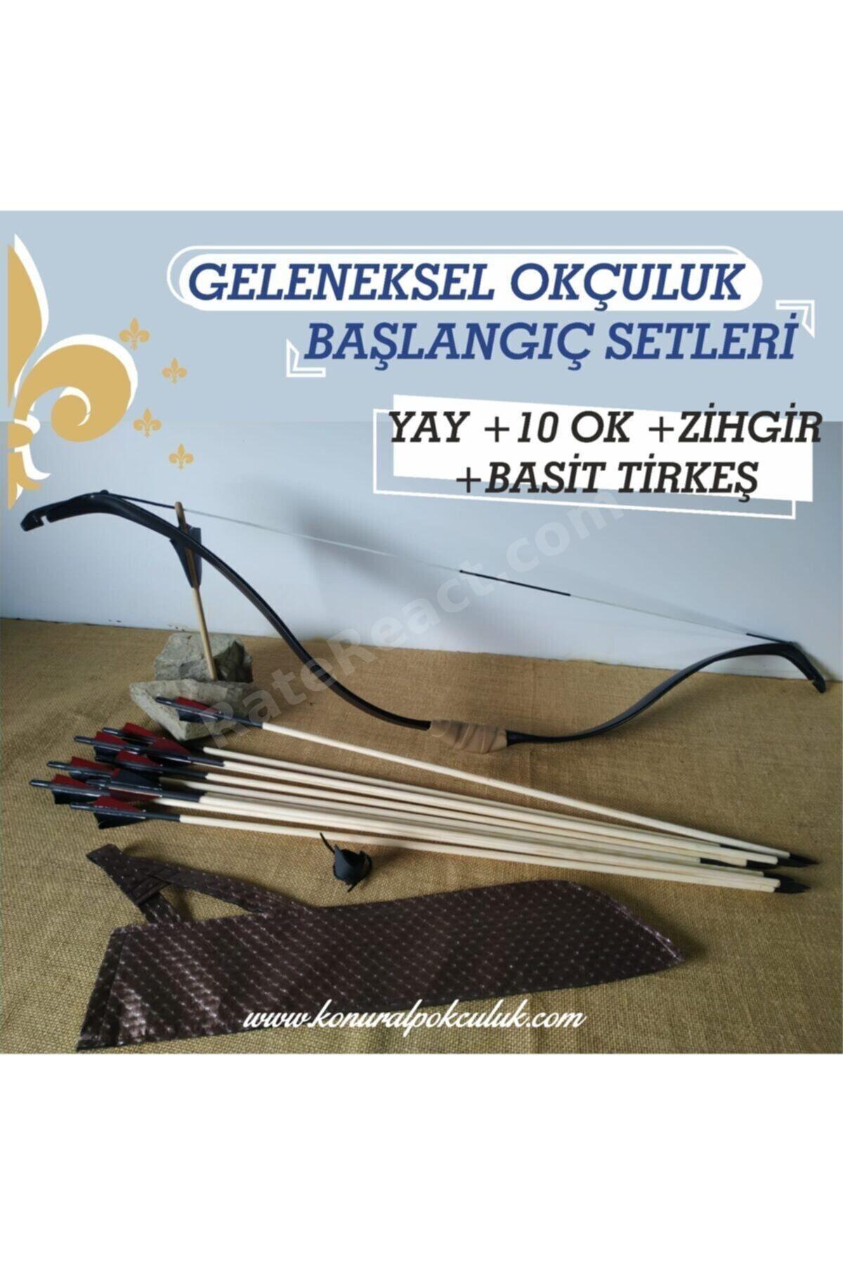 Geleneksel Okçuluk Başlangıç Seti (Basit Tirkeş +10 Ok +zihgir)