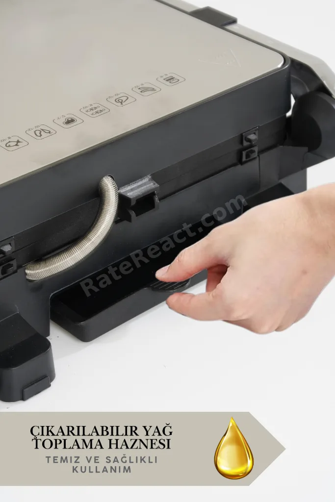 Primo Tost Makinesi | 2000W Güç | Yapışmaz Plaka | Yağ Hazneli Termostatlı Tost Makinası