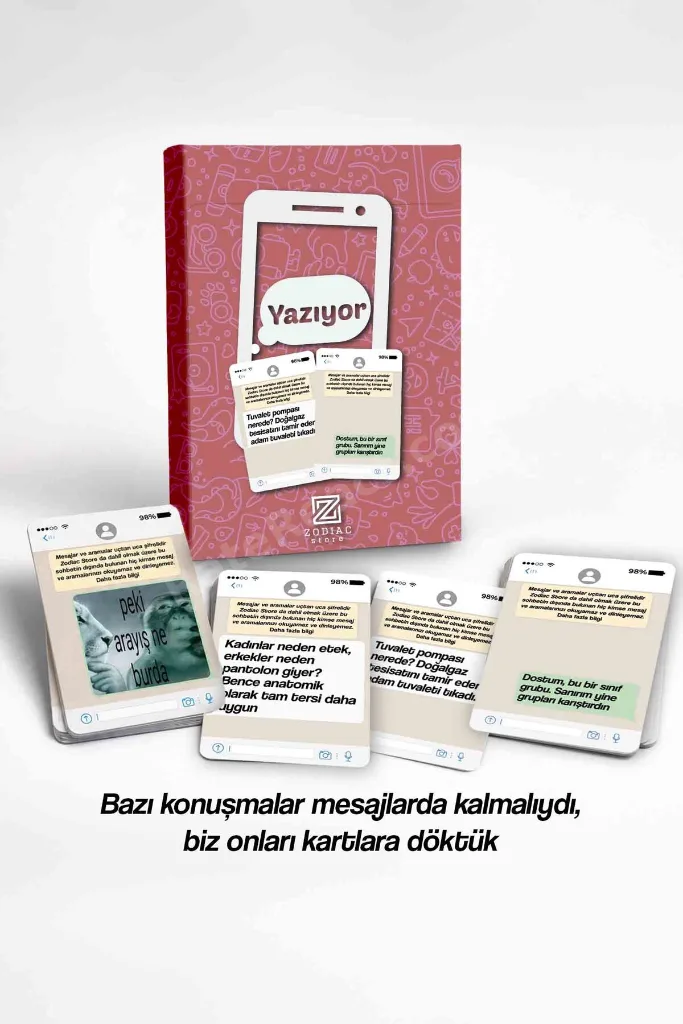 Yazıyor… (+18) – 108 Cevap & 60 Mesaj Kartı – Yetişkin Parti Oyunu