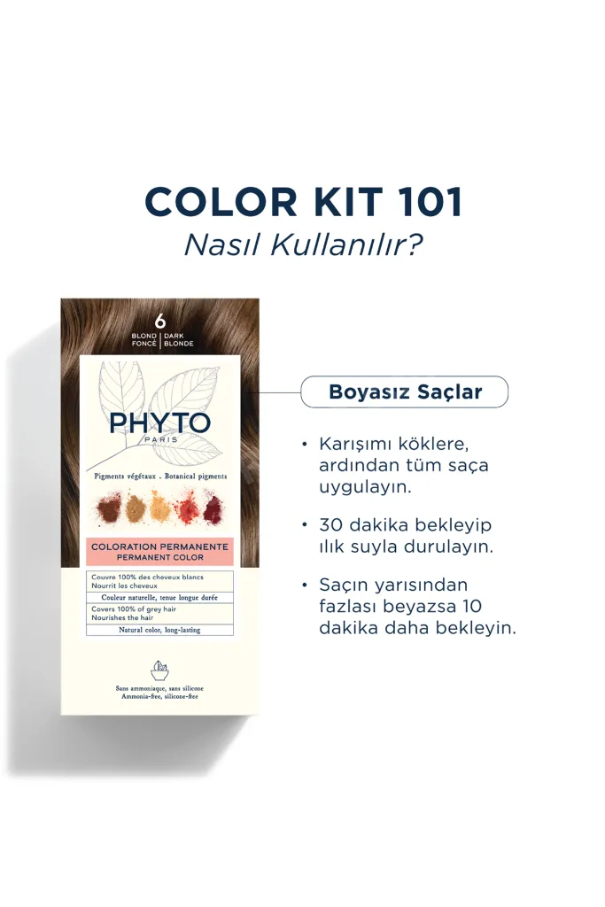 Color Amonyaksız Kalıcı Bitkisel Saç Boyası 6 Koyu Kumral