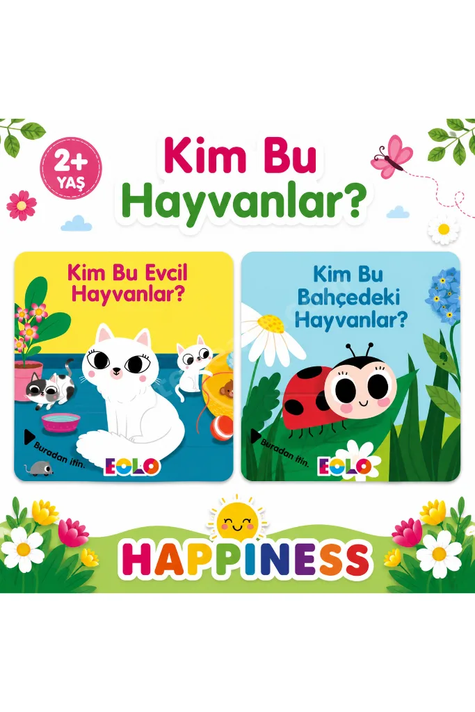 Kim Bu Evcil Hayvanlar? & Kim Bu Bahçedeki Hayvanlar? 2’li Eğitici Kitap Seti 2+ Ya
