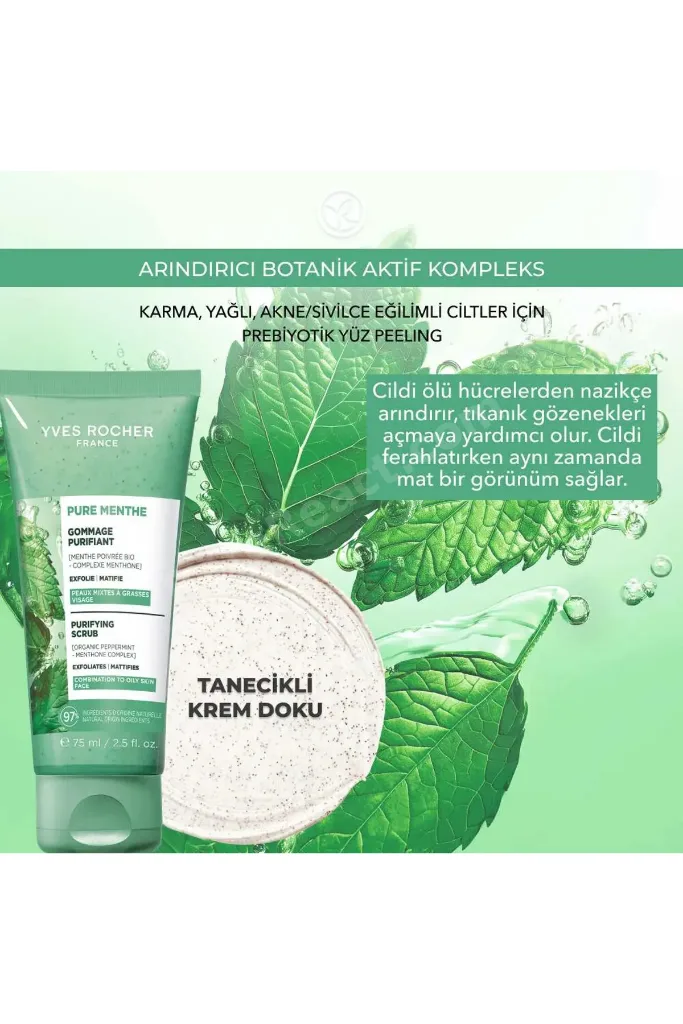 Yüz Peelingi-Karma,Yağlı, Eğilimli Cilt-Pure Menthe Arındırıcı Botanik Kompleks