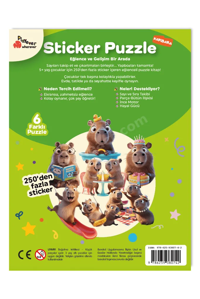 Sticker Puzzle - Kapibara, Çıkartmalı Yapboz Etkinlik Kitabı