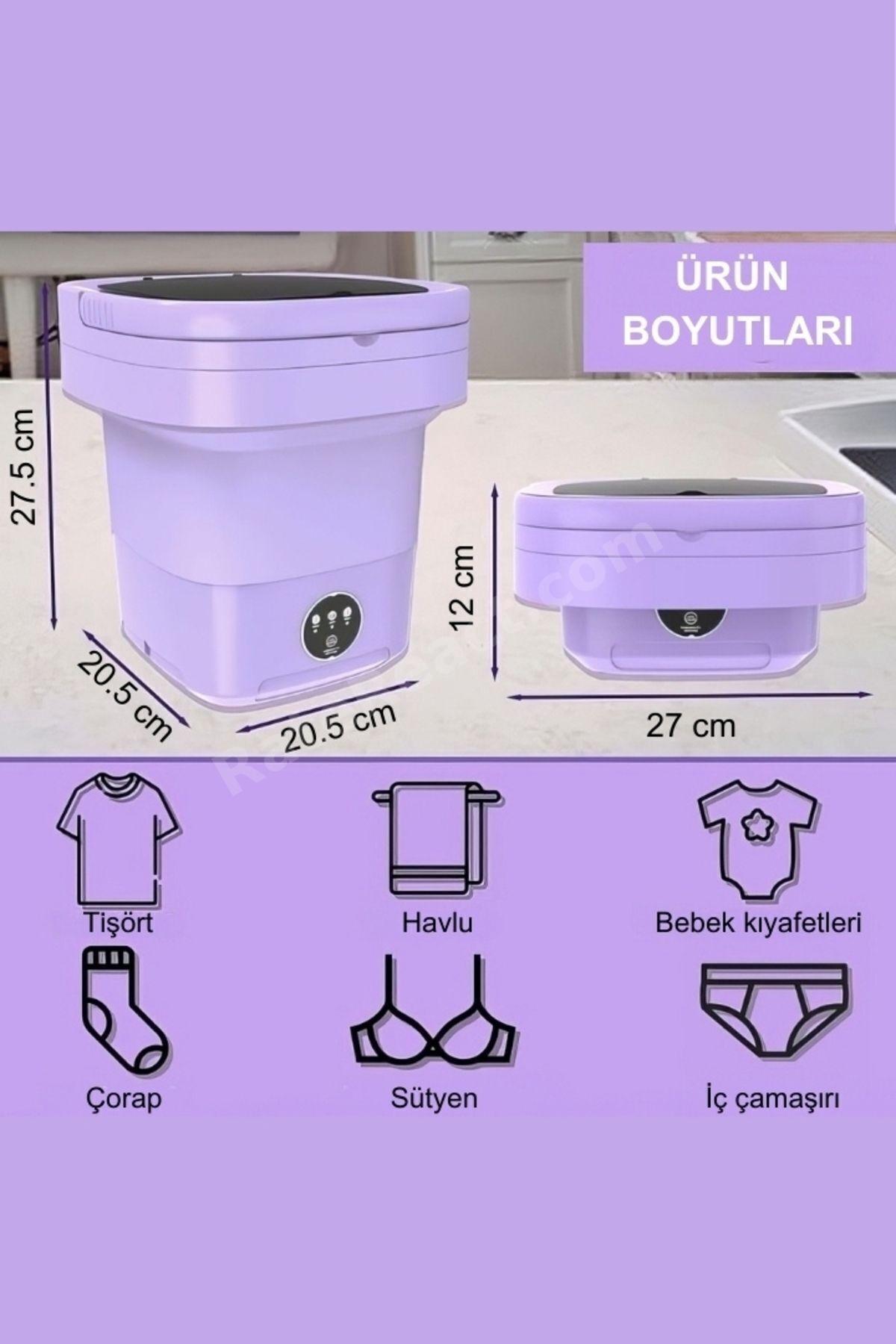 Katlanabilir Taşınabilir Kurutmalı Çamaşır Makinesi Kamp Yurt Karavan Seyahat Mini Çamaşır Makinesi