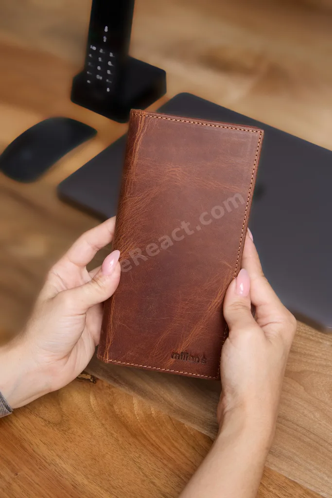 3783 Hakiki Deri Dikey Mıknatıslı Telefon Cüzdanı