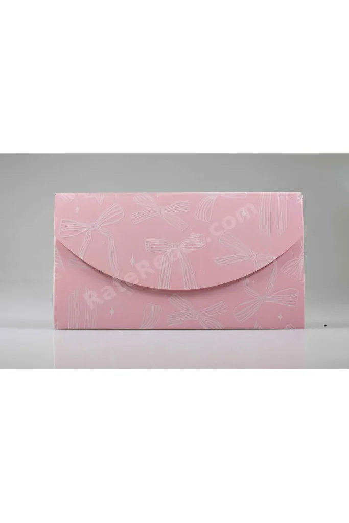 PEMBE FİYONK DESENLİ MEKTUP DEFTER