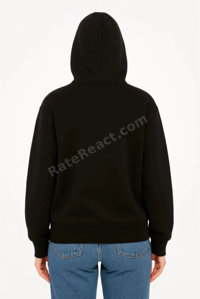 Oversize Kapüşonlu Sweatshirt Hoodie 3 İplik Şardonlu Pamuklu Kumaş, Önü Baskılı, Fermuarlı Raha...