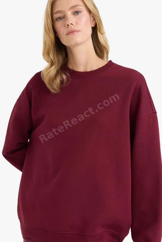 Oversıze Basıc Kalın Sweatshirt F9628AX25AU