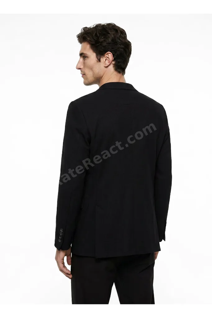 Siyah Erkek Slim Fit Ceket ACE004262681_SYH