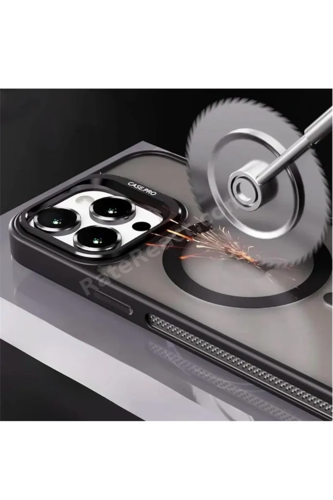 iPhone 14Pro Max Uyumlu Zırh Koruma MagSafe Destekli Standlı Kamera Lens Korumalı Mat Buzlu Şık Kılıf