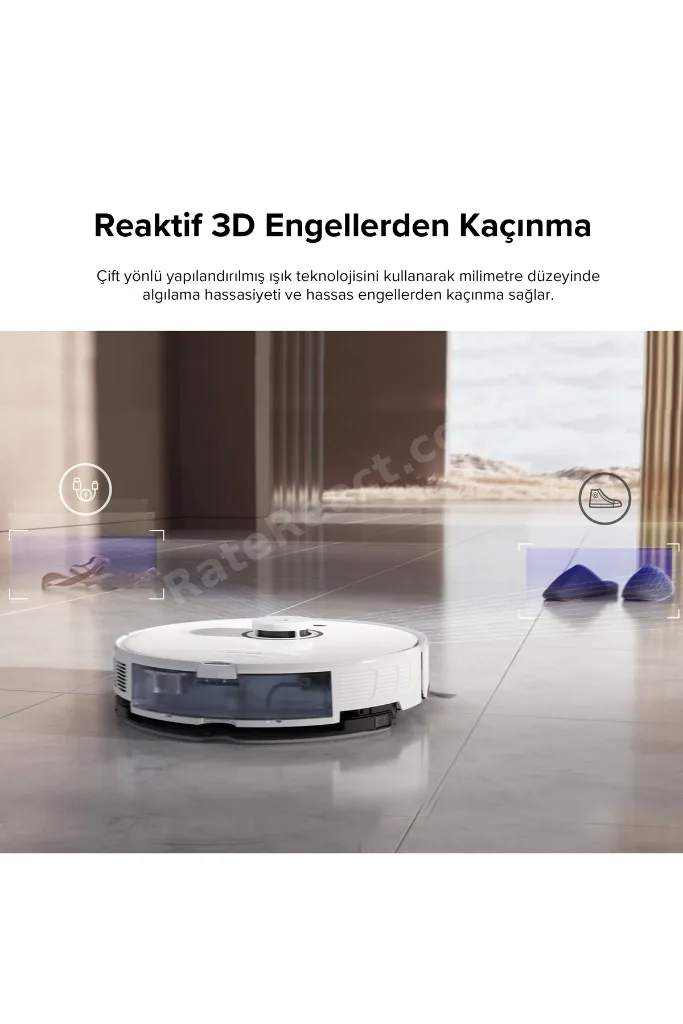 S8 Sonic Mopping Akıllı Robot Süpürge S8 Beyaz