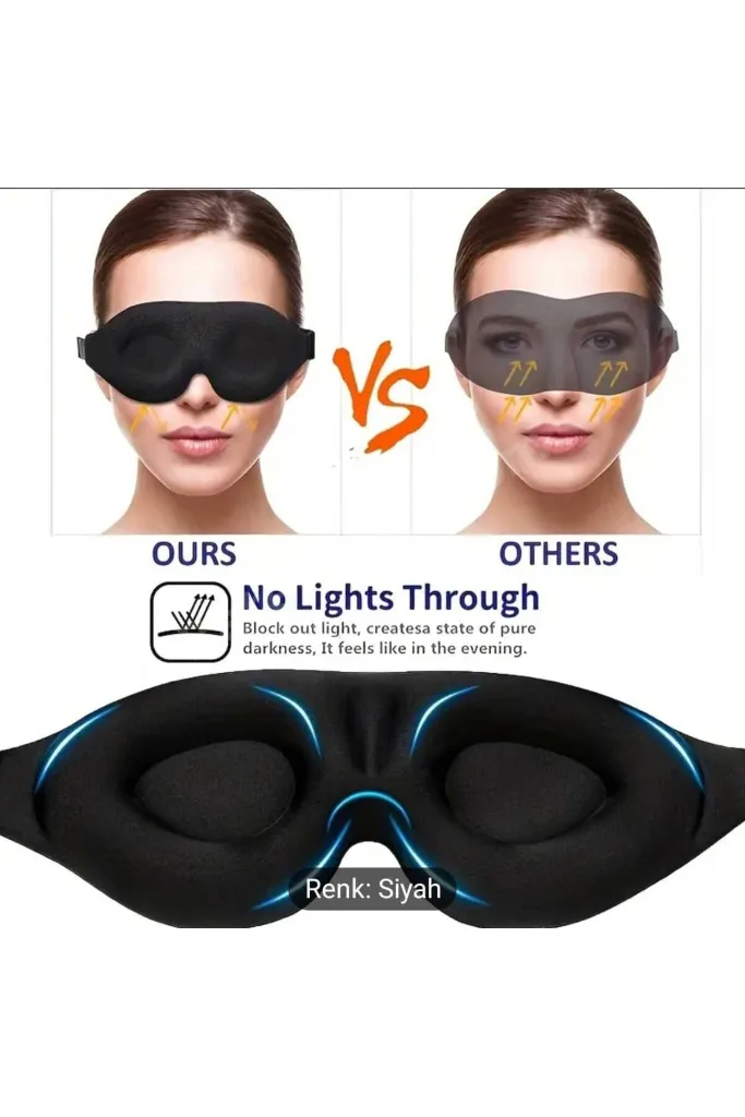 3D Uyku Göz Bandı Işığı %100 Engeller