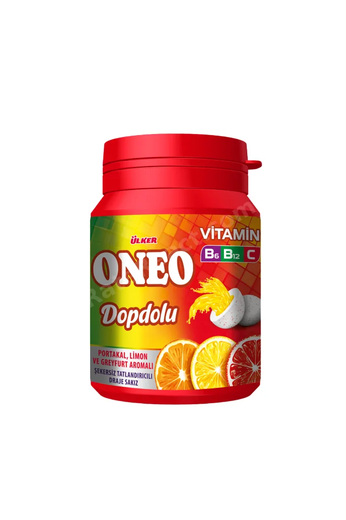 ONEO Dopdolu Vitamin Sakız - Portakal, Limon ve Greyfurt Aromalı - 48 gram - 12 Adet