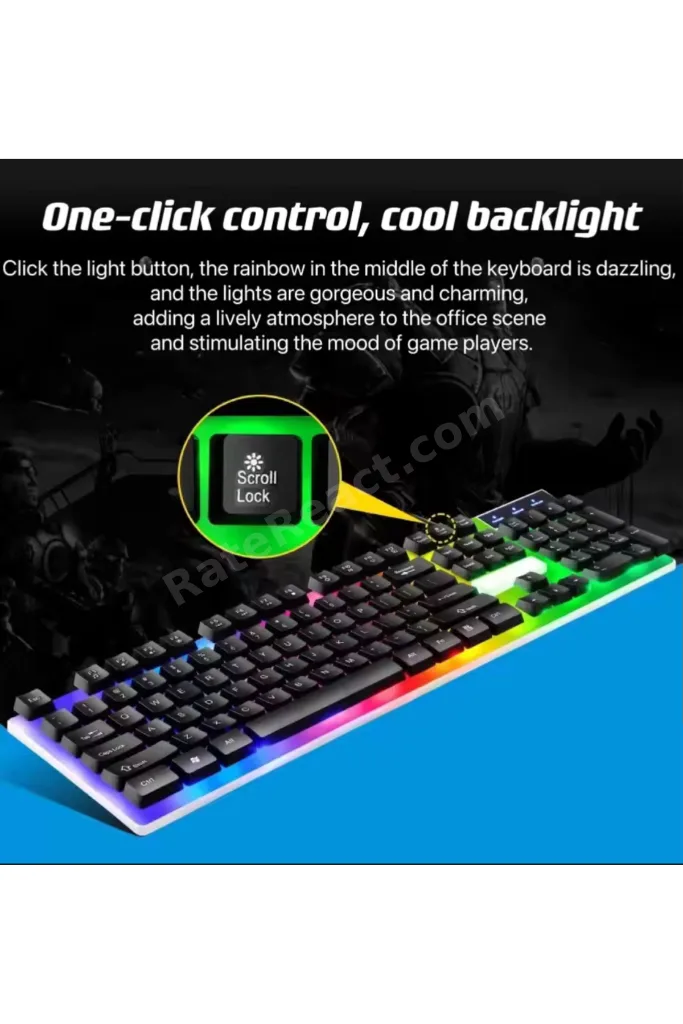 3111 Bajeal Işıklı Q Klavye - Mouse - Rgb Aydınlatmalı Türkçe Klavye- Oyuncu Klavyesi