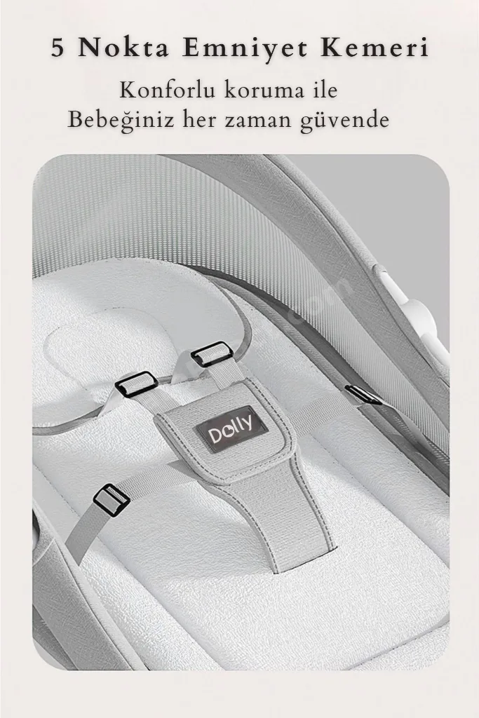 Dolly 2in1 Otomatik Sallanan Kademe Ayarlı  Beşik ve Anakucağı -Gray