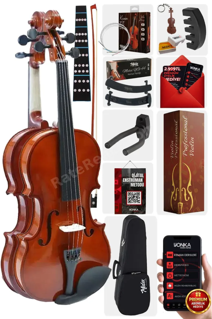 Cvl-743-pak Full Set Çocuk Kemanı Keman 3/4 (YASTIK SUSTURUCU ÇANTA YAY TEL REÇİNE)
