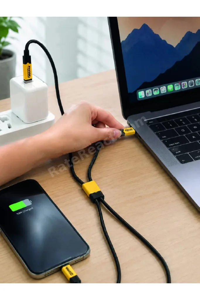 240W 3'ü 1 Arada Hızlı Şarj Kablosu USB Type-C Lightning Micro USB HBTKN-PRK4930