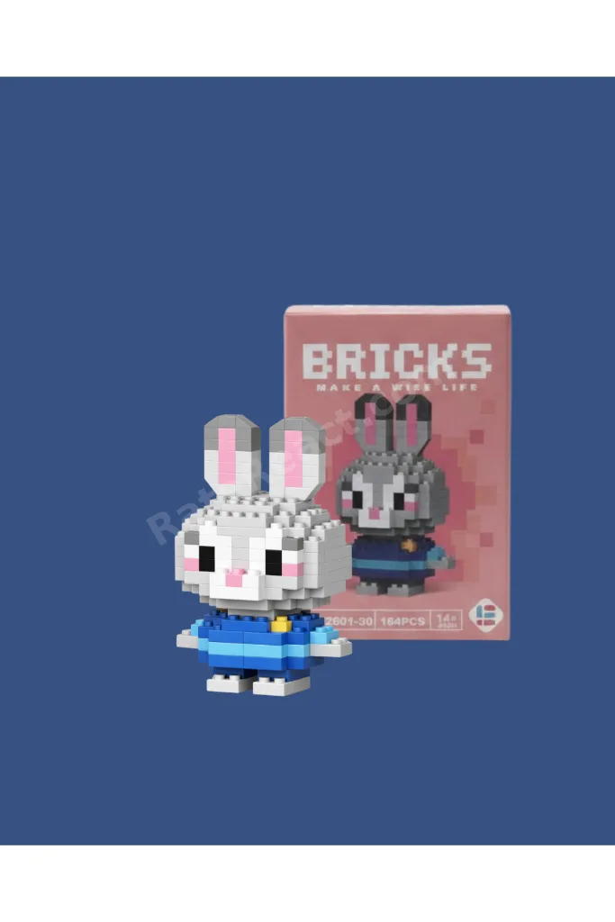 Judy & Nick İkili Nano Block Set | Mini Lego Figür | Zootopia | 164+ Parça | Koleksiyonluk