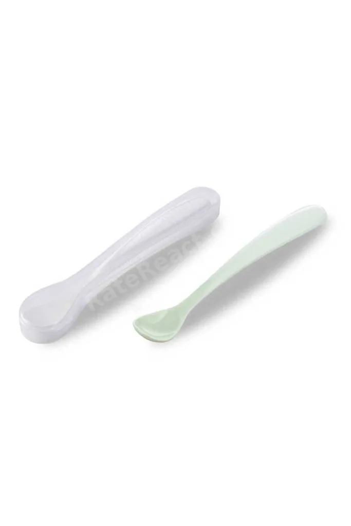 Antikolik Akıtmaz Alıştırma Bardağı 270 ml & İkili Ergonmik Beslenme Kaşığı - Powder Green