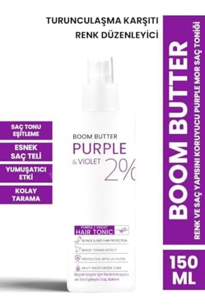 BOOM BUTTER Renk ve Saç Yapısını Koruyucu Purple Mor Saç Toniği 150ML 1219822