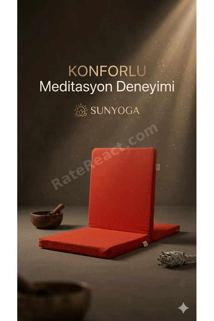 Meditasyon Sandalyesi – Sırt Destekli Yer Minderi, Pamuklu Kumaş