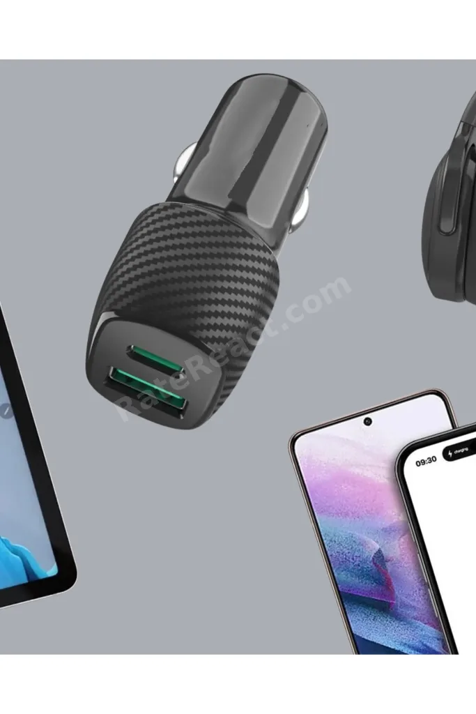 Kompakt Tasarımlı Type-C + USB Girişli Araç Şarj Başlığı