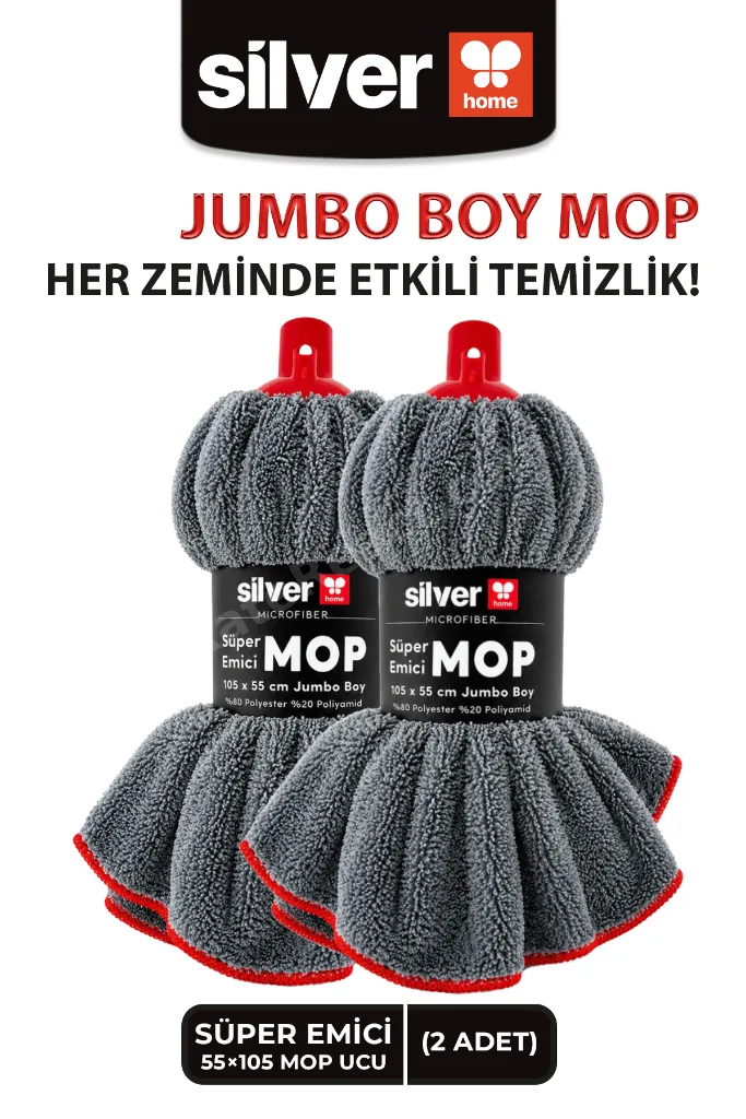 Ekstra Kalın ve Büyük Kıl Tüy Toplayan Süper Emici Mikrofiber Yedek Mop Ucu