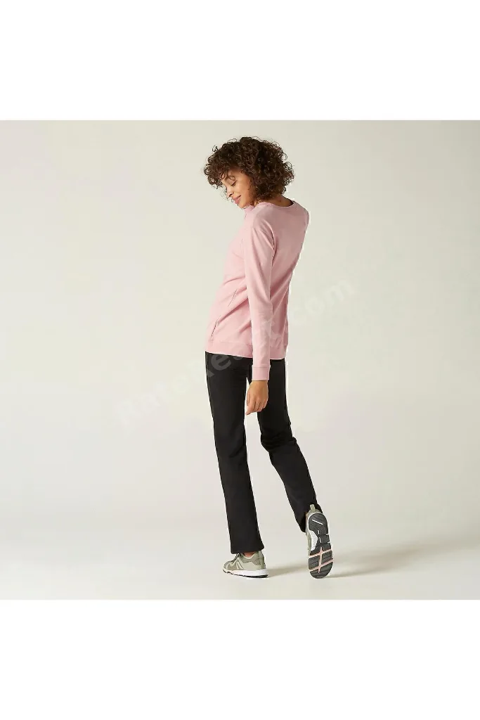 Kadın Pembe Sweatshirt 100 - Fitness